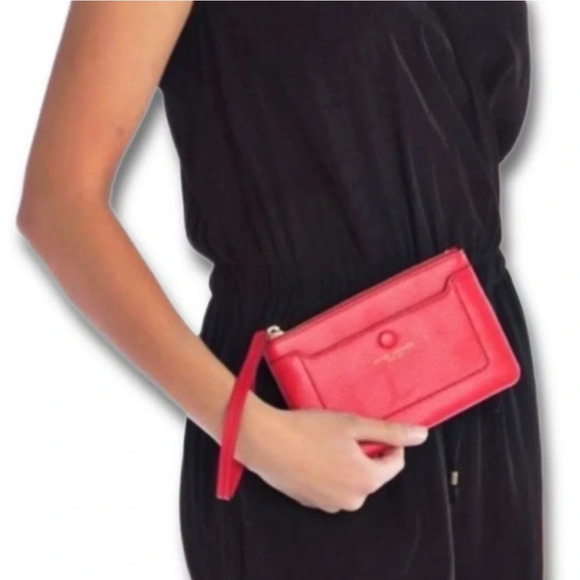 Marc Jacobs Leather Wristlet | One Size | Poppy Red | New with Tags - Picture 2 of 7